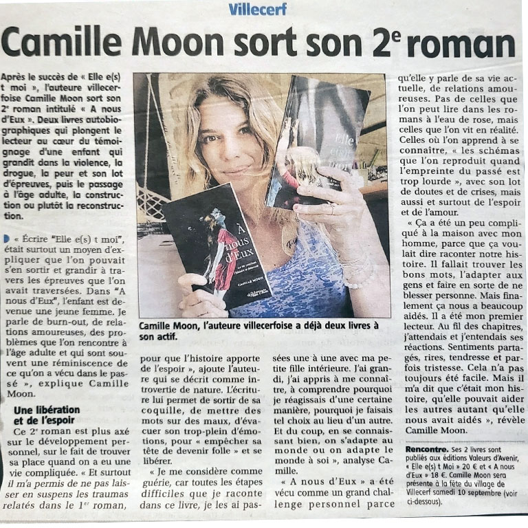 Cammille Moon sort son deuxième roman